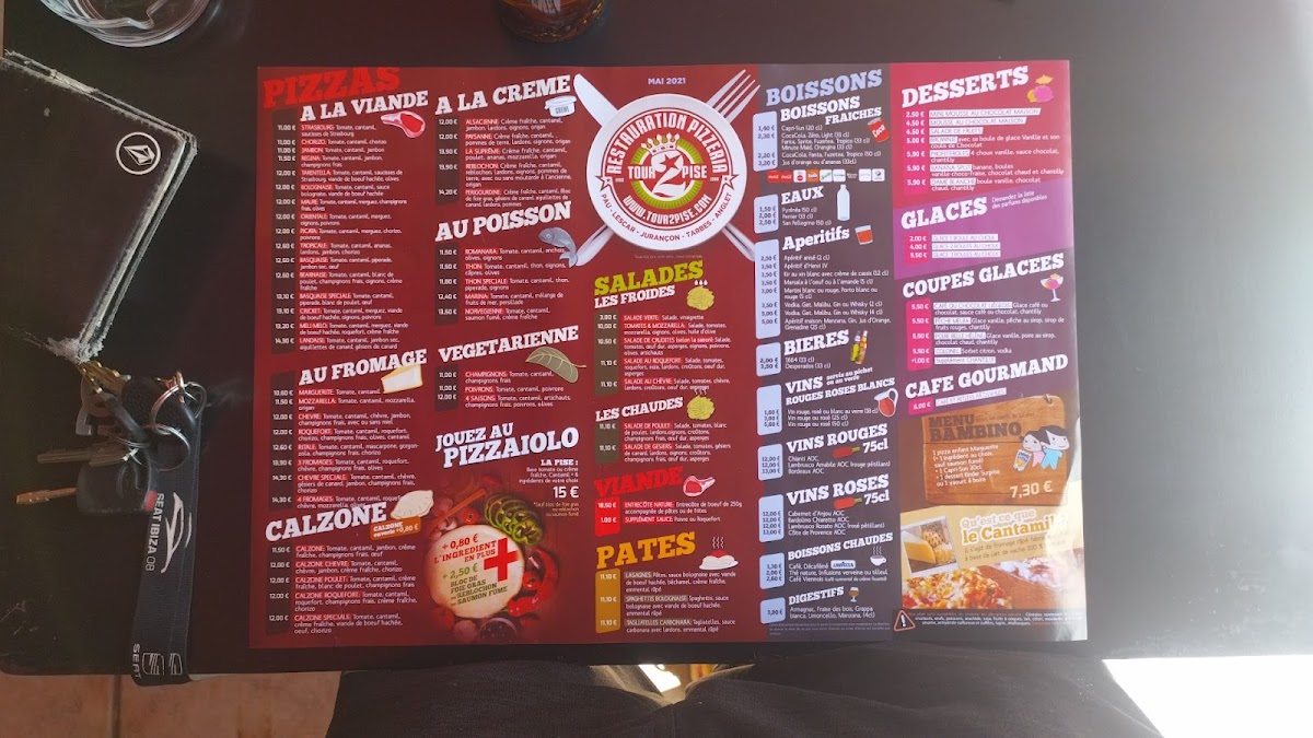 Menu La Tour De Pise-1